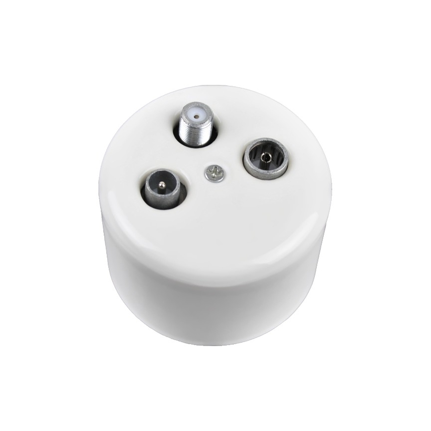 Elhard - Retro Ceramic TV/FM/SAT Antenna Socket, White