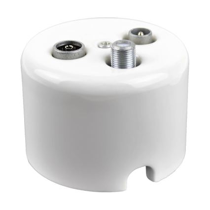 Elhard - Retro Ceramic TV/FM/SAT Antenna Socket, White