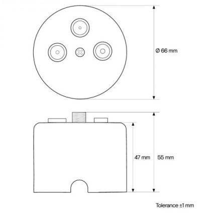 Elhard - Retro Ceramic TV/FM/SAT Antenna Socket, White
