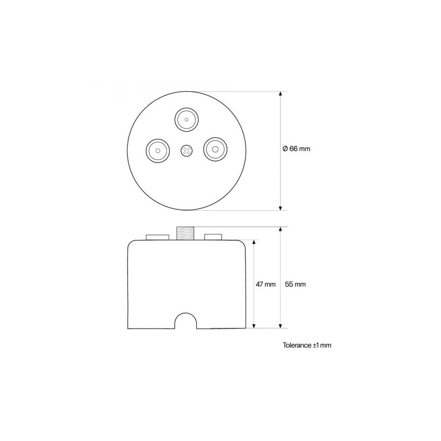 Elhard - Retro Ceramic TV/FM/SAT Antenna Socket, White