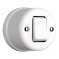 Elhard - Retro Ceramic Wall-Mounted 4-Way Switch with Wide Rocker, No. 7, White