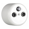 Elhard - Retro Ceramic Wall-Mounted Antenna Outlet (TV + Radio + SAT), White