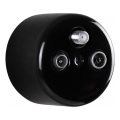 Elhard - Retro ceramic wall-mounted antenna socket TV+Radio+SAT, black
