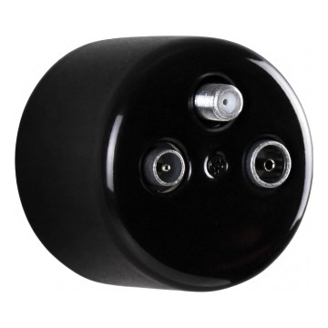 Elhard - Retro ceramic wall-mounted antenna socket TV+Radio+SAT, black