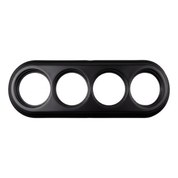 Elhard - Retro ceramic wall-mounted four-gang frame, black