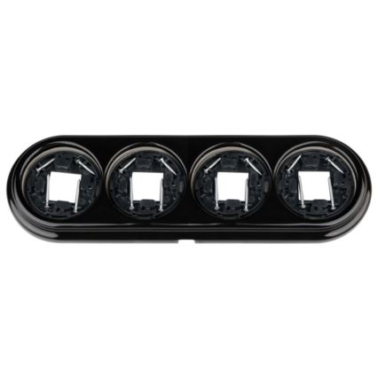 Elhard - Retro ceramic wall-mounted four-gang frame, black