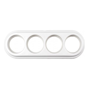 Elhard - Retro Ceramic Wall-Mounted Frame, 4-Gang, White