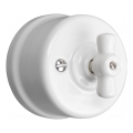 Elhard - Retro ceramic wall-mounted rotary switch, series No. 5, white