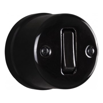 Elhard - Retro Ceramic Wall-Mounted Staircase Switch No. 6, Black