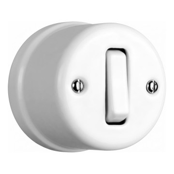 Elhard - Retro Ceramic Wall Single-Gang Switch No. 1, White