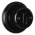 Elhard - Retro Ceramic Wall Single Switch with Frame No. 1, Black