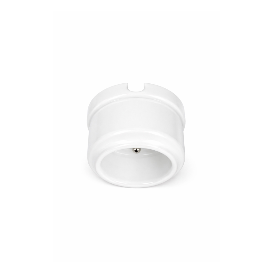 Elhard - Retro Ceramic Wall Socket for Domestic Use, 230V, White