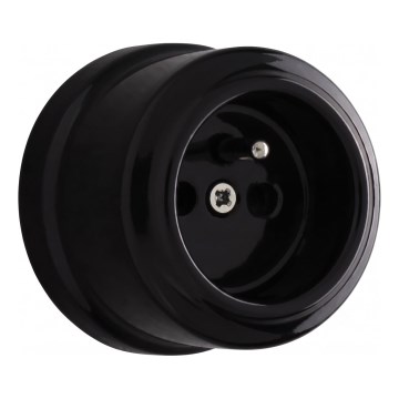 Elhard - Retro Ceramic Wall Socket for Home, 230V, Black