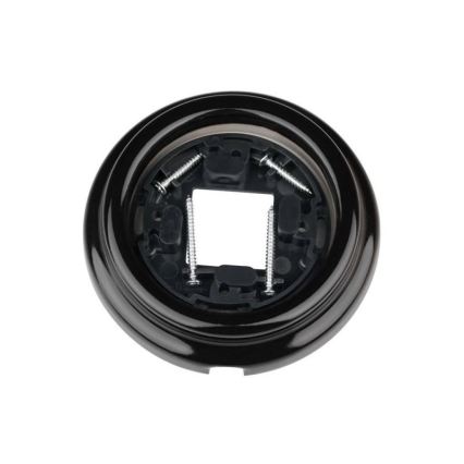 Elhard - Retro Ceramic Wall Socket with Frame 230V Black
