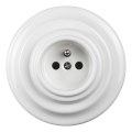 Elhard - Retro ceramic wall socket with frame 230V white