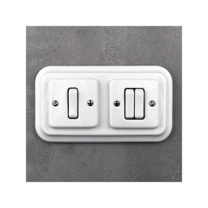 Elhard - Retro Double Ceramic Frame, White