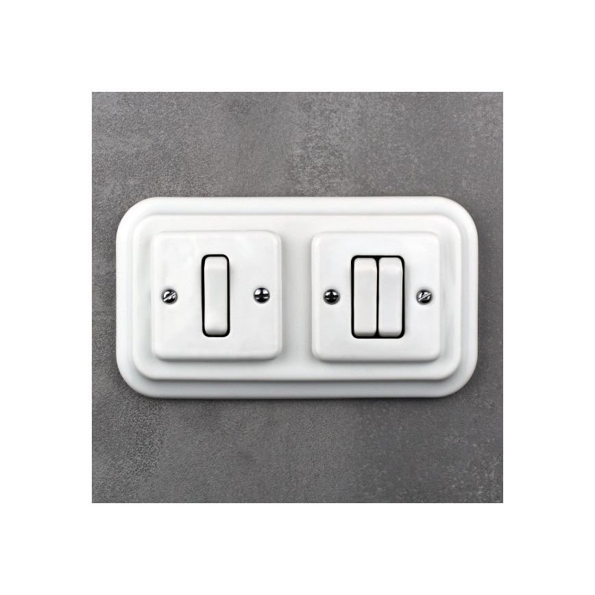 Elhard - Retro Double Ceramic Frame, White
