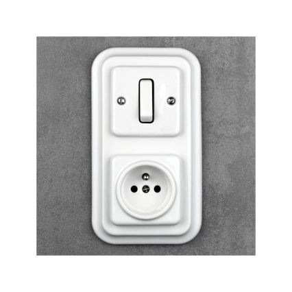 Elhard - Retro Double Ceramic Frame, White