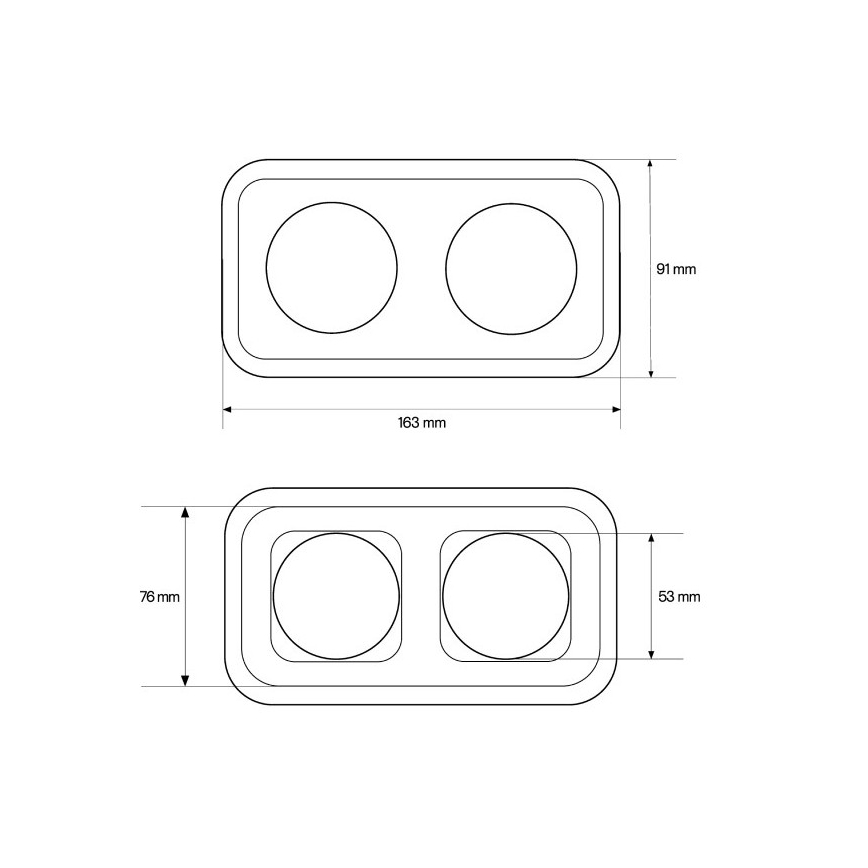 Elhard - Retro double ceramic wall socket with frame, 230 V, white
