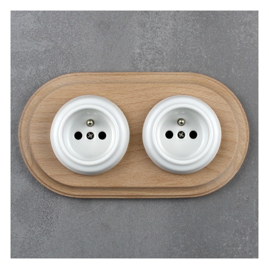 Elhard - Retro Double Picture Frame, Light Wood