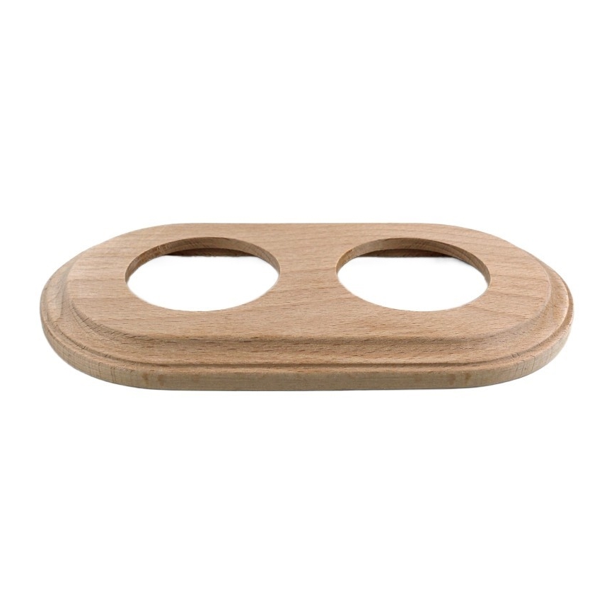Elhard - Retro Double Picture Frame, Light Wood