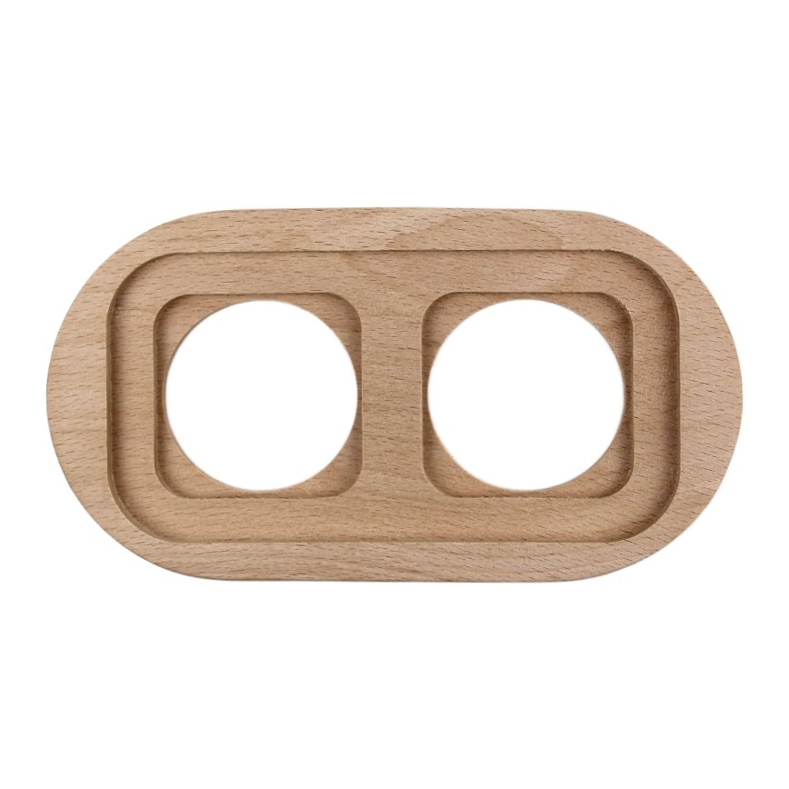 Elhard - Retro Double Picture Frame, Light Wood