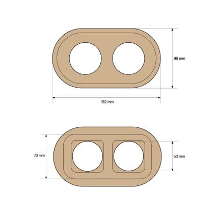 Elhard - Retro Double Picture Frame, Light Wood