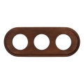 Elhard - Retro Triple Wooden Photo Frame, Dark Wood