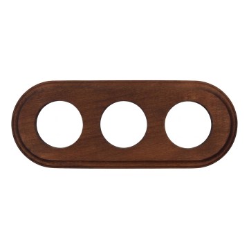 Elhard - Retro Triple Wooden Photo Frame, Dark Wood