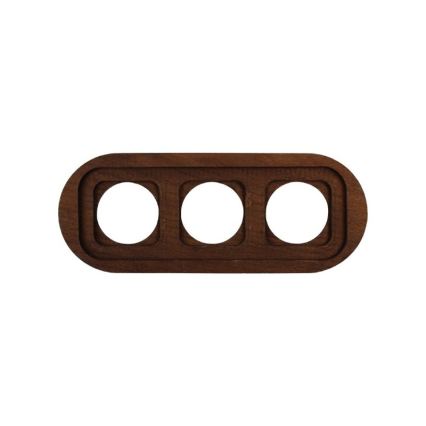 Elhard - Retro Triple Wooden Photo Frame, Dark Wood