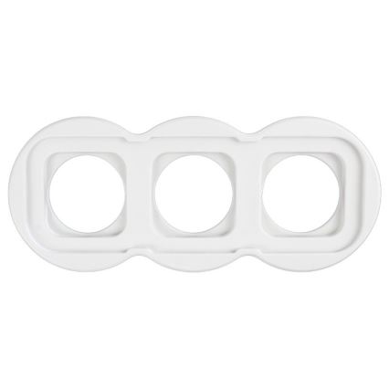 Elhard - Triple ceramic retro household socket with frame 230V white