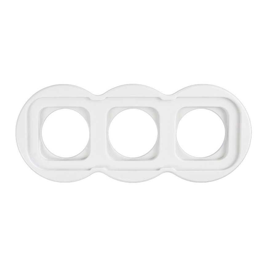 Elhard - Triple ceramic retro household socket with frame 230V white