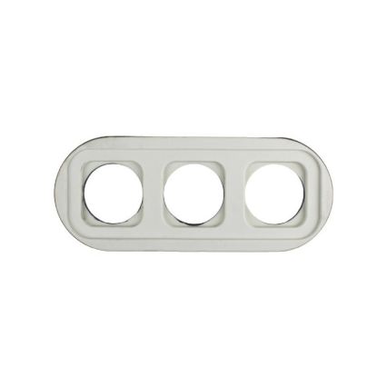 Elhard - Triple ceramic retro wall socket with frame, 230V, black