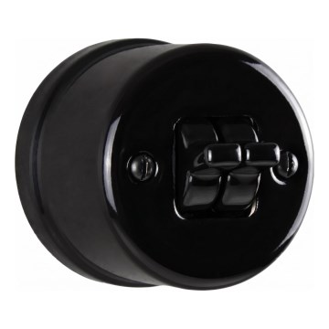 Elhard - Wall-mounted ceramic retro Venetian blind controller with lever, black