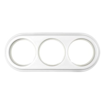 Elhard - Wall-Mounted Retro Ceramic Triple Frame, White