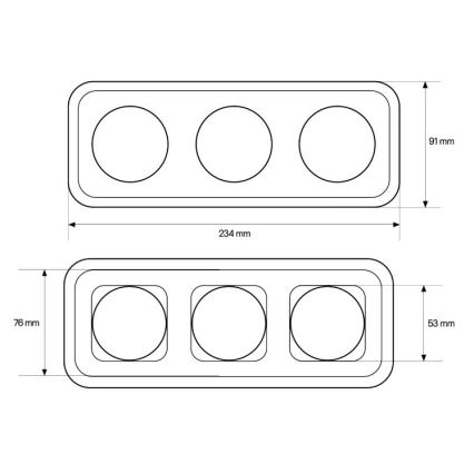 Elhard - White Ceramic Retro Triple Frame