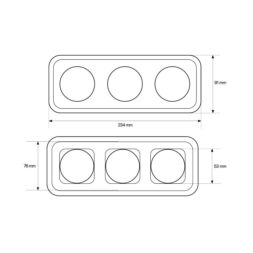 Elhard - White Ceramic Retro Triple Frame