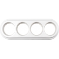 Elhard - White retro ceramic 4-gang frame