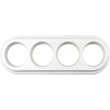 Elhard - White retro ceramic 4-gang frame