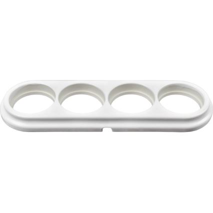 Elhard - White retro ceramic 4-gang frame