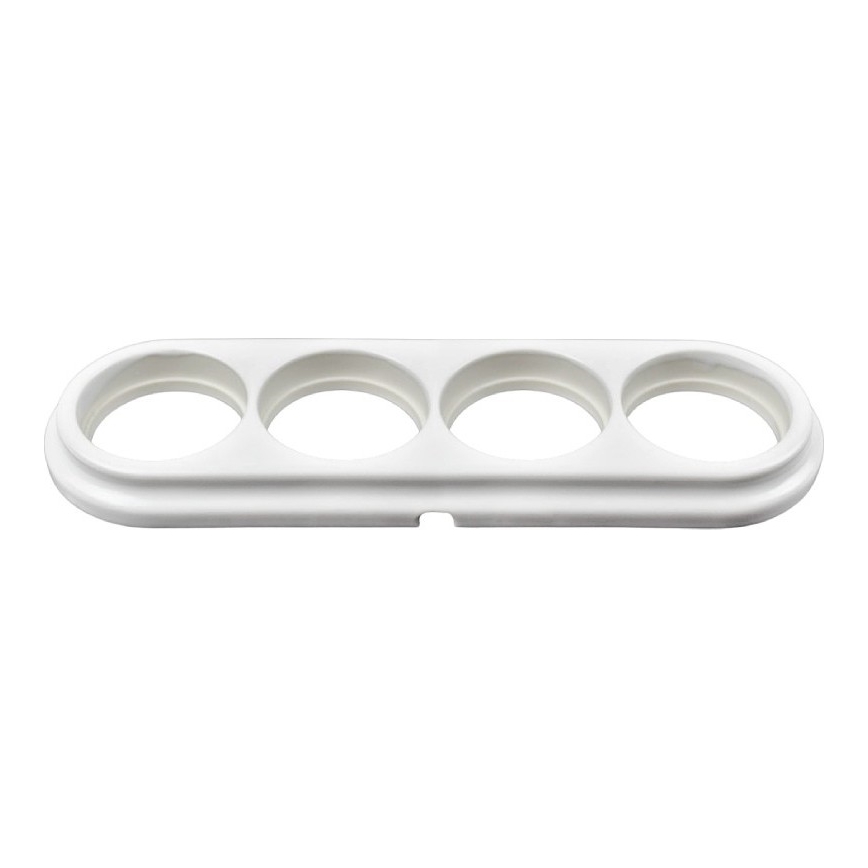 Elhard - White retro ceramic 4-gang frame