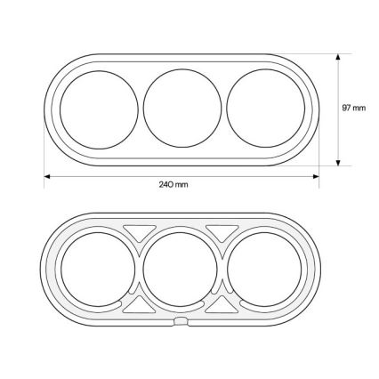 Elhard - White Retro Ceramic Triple Frame