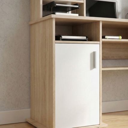 ELIAN Writing Desk with Shelf, 160x53 cm, Sonoma Oak/White