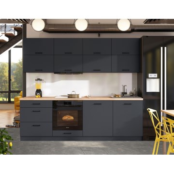 ELISE 240 cm Graphite Kitchen Unit