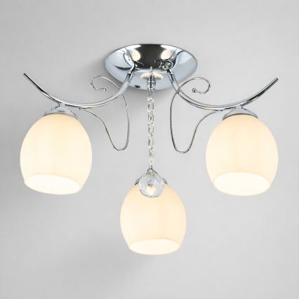 ELLA Flush-Mount Ceiling Light 3xE27/15W/230V, Polished Chrome