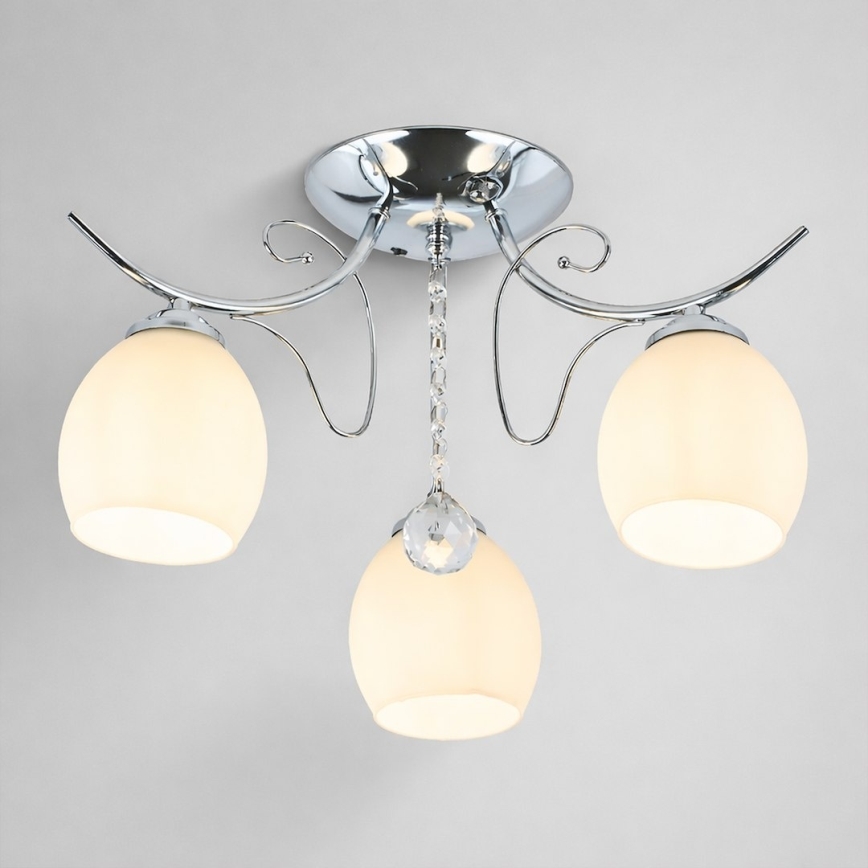 ELLA Flush-Mount Ceiling Light 3xE27/15W/230V, Polished Chrome