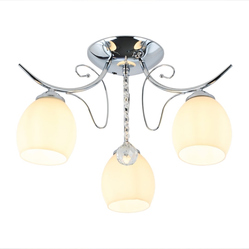 ELLA Flush-Mount Ceiling Light 3xE27/15W/230V, Polished Chrome