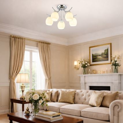 ELLA Flush-Mount Chandelier 5xE27/15W/230V Polished Chrome