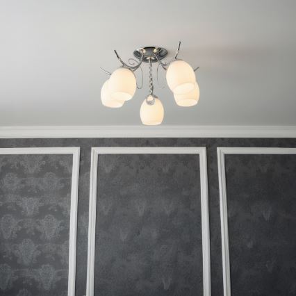 ELLA Flush-Mount Chandelier 5xE27/15W/230V Polished Chrome
