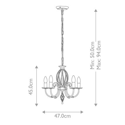 Elstead - Chandelier on a chain ARTISAN 5xE14/60W/230V